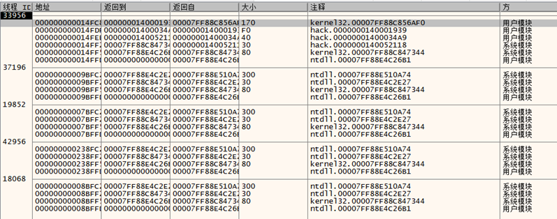 第二次断下时的堆栈调用截图