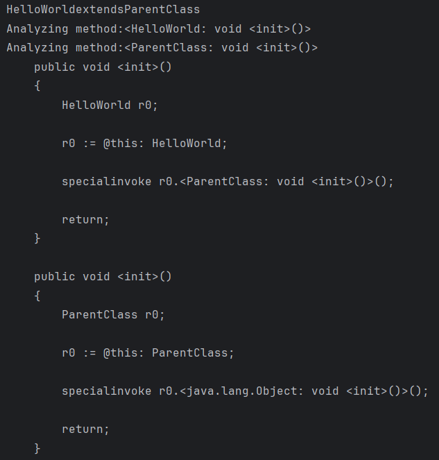 图6 静态分析案例1部分输出结果